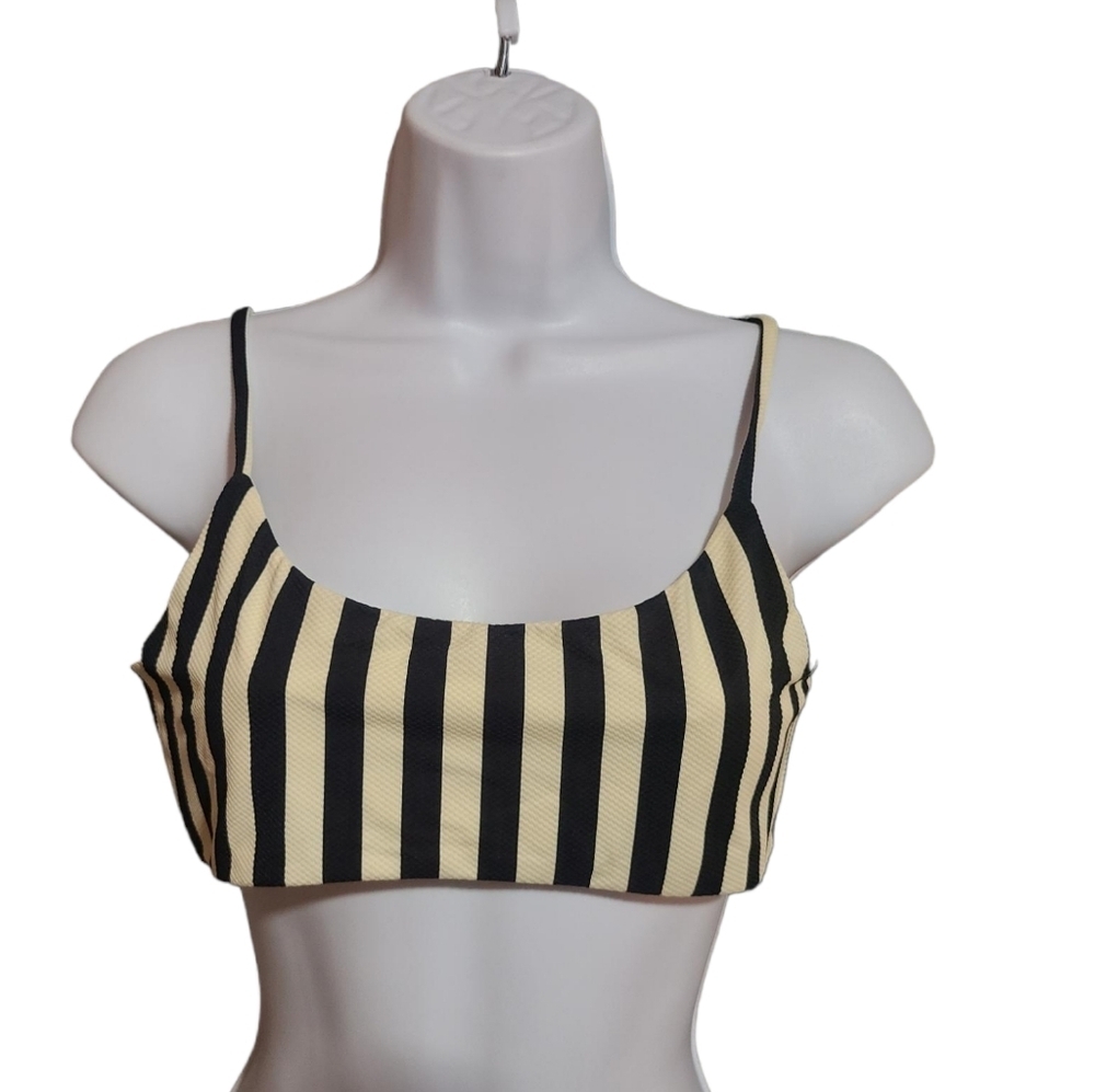 PAPER LONDON striped bikini top S